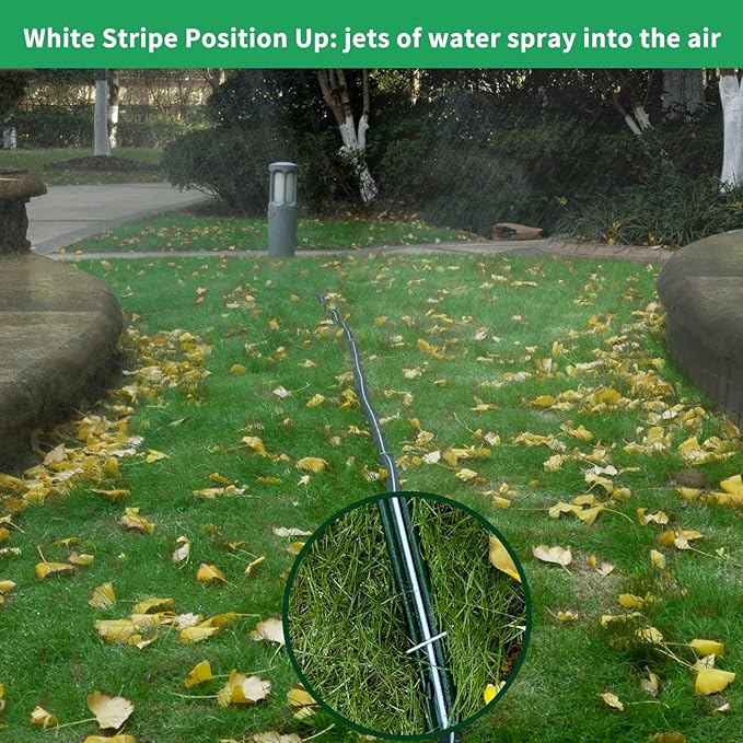 SECBULK 150 FT (75FT*2) Flat Sprinkler Hose for Lawn Watering Garden Soaker Hose with Holes, Heavy Duty Lightweight No-Kink Water Hose with Stakes, Irrigation Hose, Great Fun for Kids and Dog