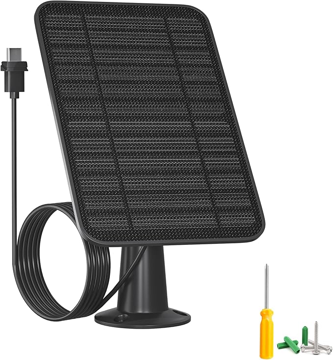 5W Solar Panel Compatible with Blink Outdoor 4(4th Gen)/Outdoor 2K+ Camera, Solar Panel Charger for Blink Camera with 13.1ft Cable Rubber Plug, IP65 Weatherproof, Includes Secure Wall Mount, 1 Pack