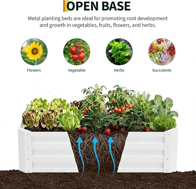 Garvee 72"x36"x12" Raised Garden Bed Kit with Shade Cloth & Irrigation, 3-in-1 Metal Planter Box with Insect Mesh & Drip System, Self-Watering Outdoor Galvanized Raised Bed for Vegetables Flowers