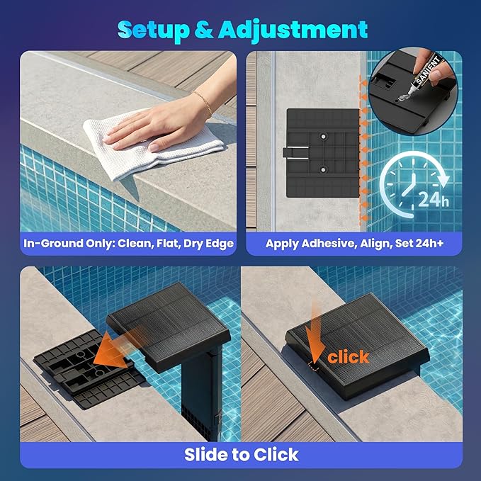 Solar Pool Lights Only for Inground Pools with Remote, 56 LEDs Brighter 3-Sided 180° Underwater Glow, 10 Colors 4 Modes, 3 Brightness Levels, IP68 Waterproof（1 Pack）