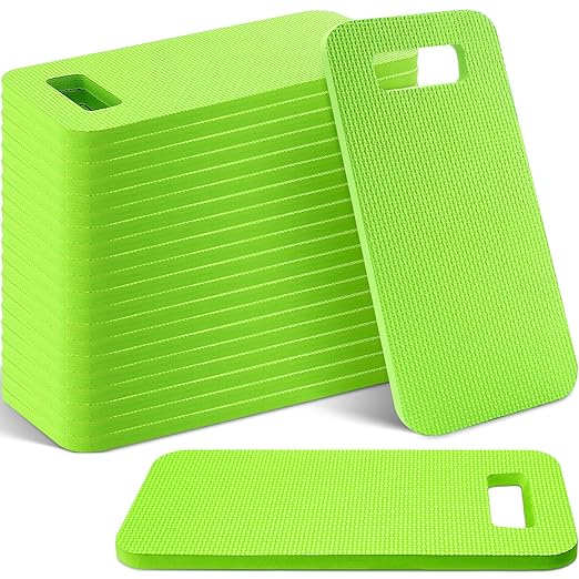 Riakrum 20 Pcs Garden Kneeling Pad Garden Knee Pad Thick Foam Knee Mat Waterproof Cushion for Kneeling Multi Functional and Church Kneeler for Praying, Baby Bath, Yoga, 15.4 x 6.7 Inch (Green)