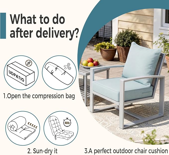 Art Leon Waterproof Outdoor Seat Cushion 24"x 24" 30D High Density Foam Patio Chair Cushions with Non-Slip Backing Patio Cushions for Patio Furniture Porch Swing Garden Bench Camping Stadium Grey