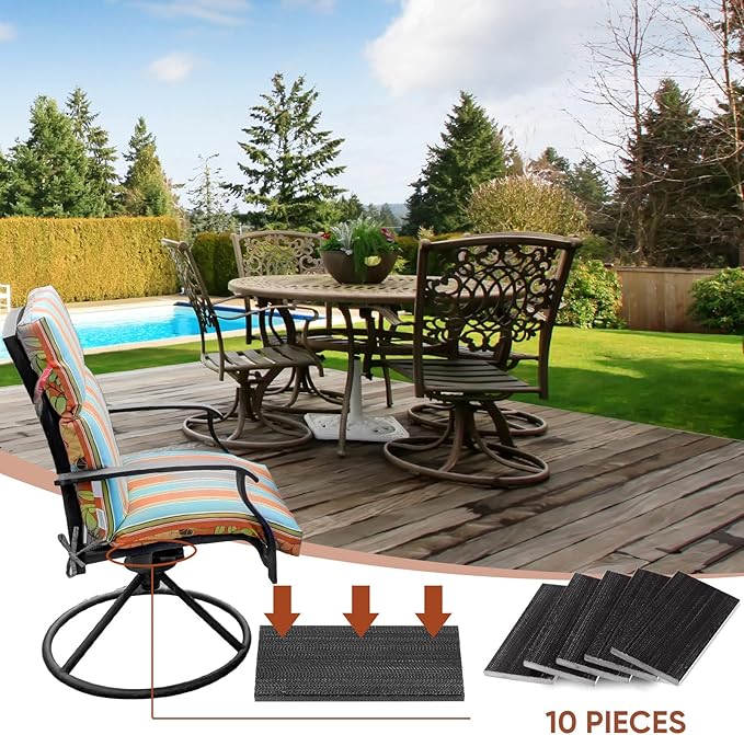 Tondiamo 10 Pcs Patio Chair Spring Plates Black Swivel Rocker Fiberglass Spring Plates Replacement Parts for Universal Outdoor Patio Furniture, 5 x 2. 5 x 0. 25 Inch(Black,10 Pieces)