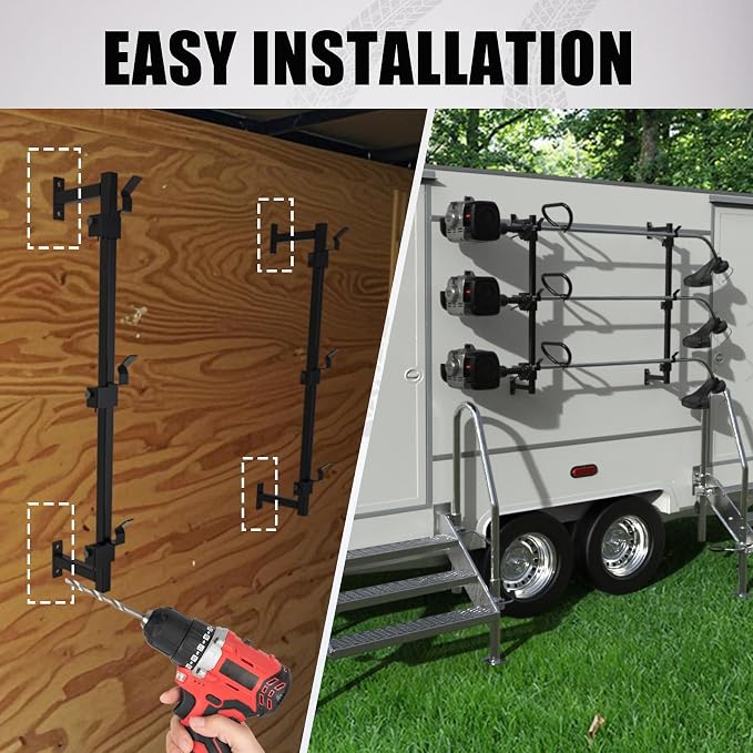 MELIPRON Weed eater Rack for Enclosed Trailer, Landscape Trimmer Rack for for Lawn Equipment, Weed Wack Holder for Yard Lawn Tools Equipment