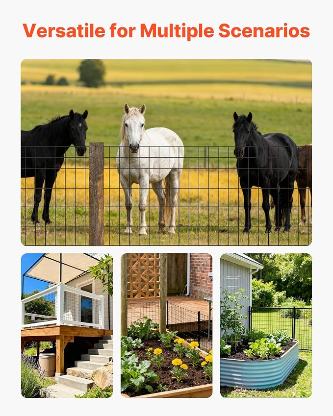 VEVOR Hardware Cloth, 48 in x 50 ft, 2 x 4 in Mesh 14 Gauge Galvanized Steel Wire Fencing for Cattle, Hog & Sheep, Heavy Duty Vinyl Coated Fence for Animal Enclosures, Cage Wire, Garden Fences