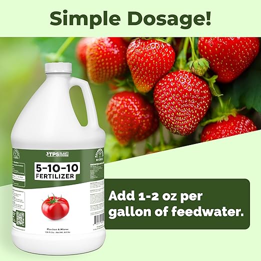 5-10-10 Fertilizer for Plants, Great for Root Vegetables, Tomatoes, and Flowers, Plant Fertilizer by TPS Plant Foods, 1 Gallon (128oz)