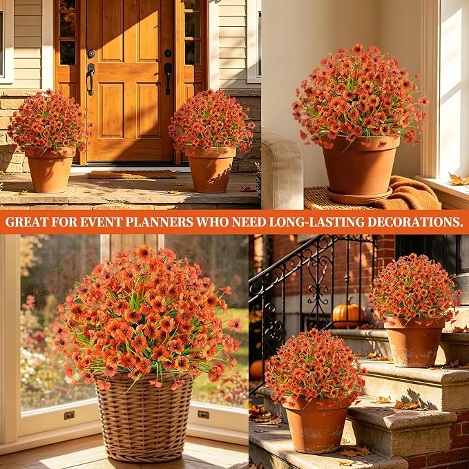 Grooy 2 Pack Artificial Fall Yellow Flower Topiary Balls for Outdoor | UV Resistant PE Material, Realistic Flush Flower Appearance, Zero Maintenance, Durable Ground Spike, Decor for Indoor&Outdoor