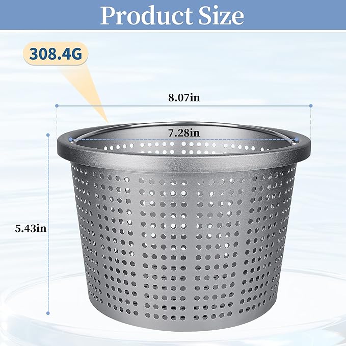 Aluminum Pool Skimmer Basket Replacement Compatible with Pen-tair U-3 & Hayward SP1070, Heavy-Duty Inground Pool Basket with 316 Stainless Steel Comfort Grip Handle