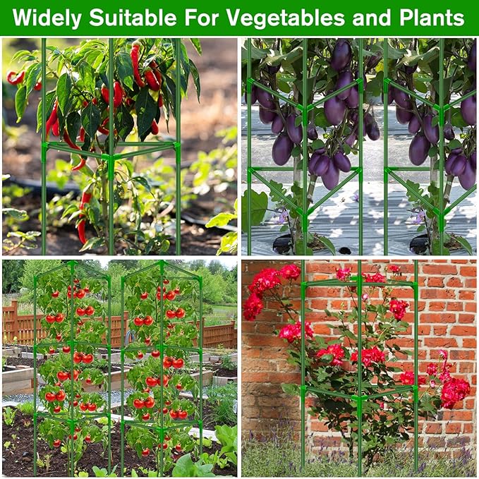 6 Pack Tomato Cages for Garden, Tomato Cage Trellis, Garden Cage Heavy Duty Tomato Stake Support, Garden Stakes Plant Cages for Pots Plants Vegetables