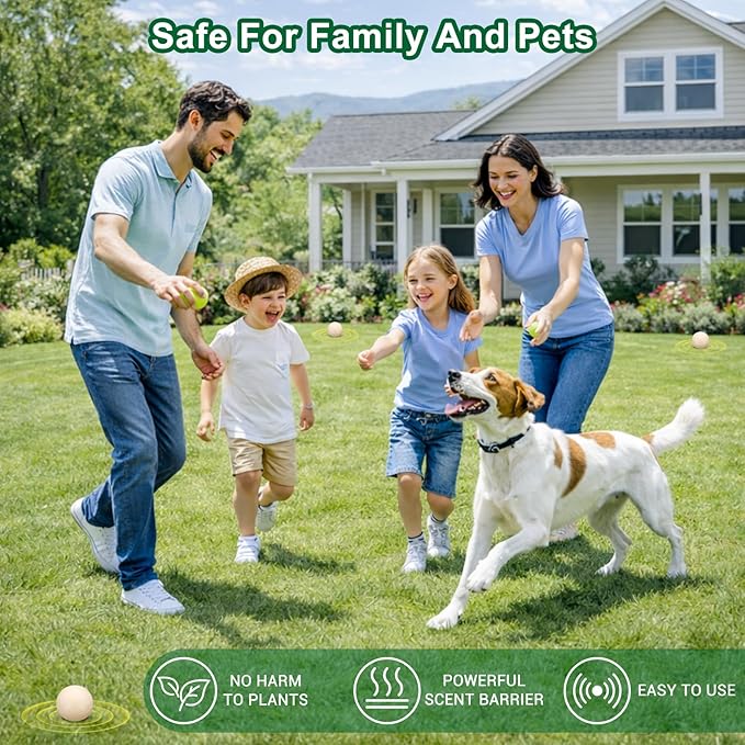 Mole Repellent for Lawns and Yard, Mole and Groundhog Repellent Outdoor, 12 Packs Natural Gopher Repellant Balls for Lawns, Gardens, Yards, Farms and Orchards, Safe for People and Pets