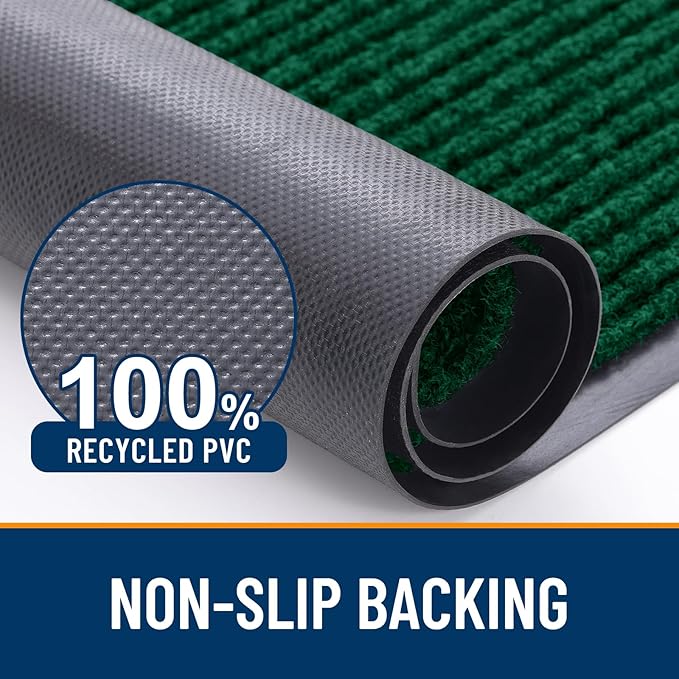 OLANLY Front Door Mat Indoor Outdoor Entrance, 2-Pack 59 x 34 Inch, Waterproof Heavy Duty Doormat, Fade Resistant, Low Profile, Easy Clean Patio Porch Welcome Floor Mats for Entry, Green