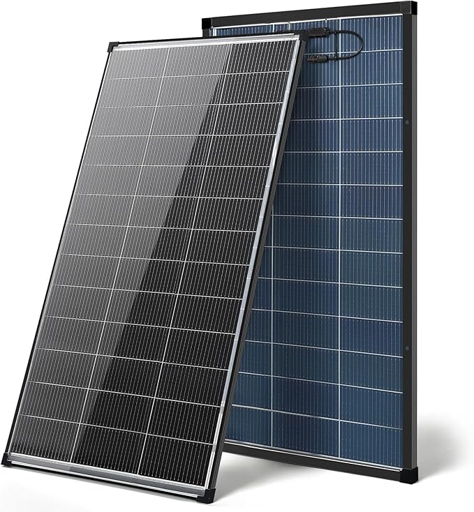 Solar Panels, 200w bifacial n Type 18bb A+ Grade Solar Module IP68 Waterproof 25% high Efficiency Solar Cell 200 watt Solar Panel 12v for Off Grid RV Boat Rooftop Camper (200W Bifacial)