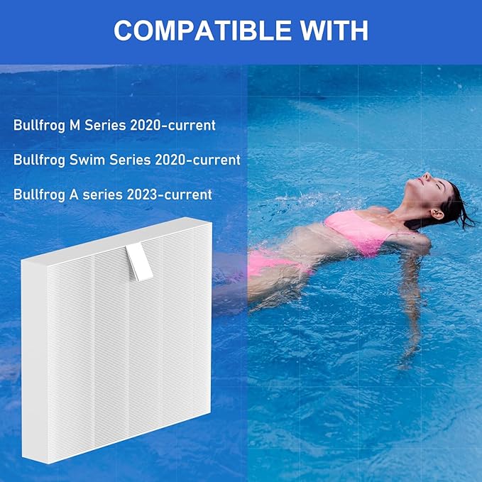 10-00814 Hot Tub Spa Flat Filters Compatible with Bullfrog M Series M6 M7 M8 M9, Swim Series S150 S180XD S200 and A Series A5 A6 A7 A8 A9 (2023 to Present), Pack of 4