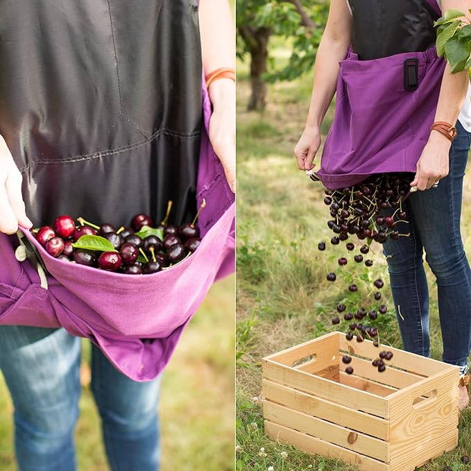 Roo Gardening Apron with Pockets for Women & Men - Canvas Garden Apron with Harvesting Pouch, Water-Resistant, Washable