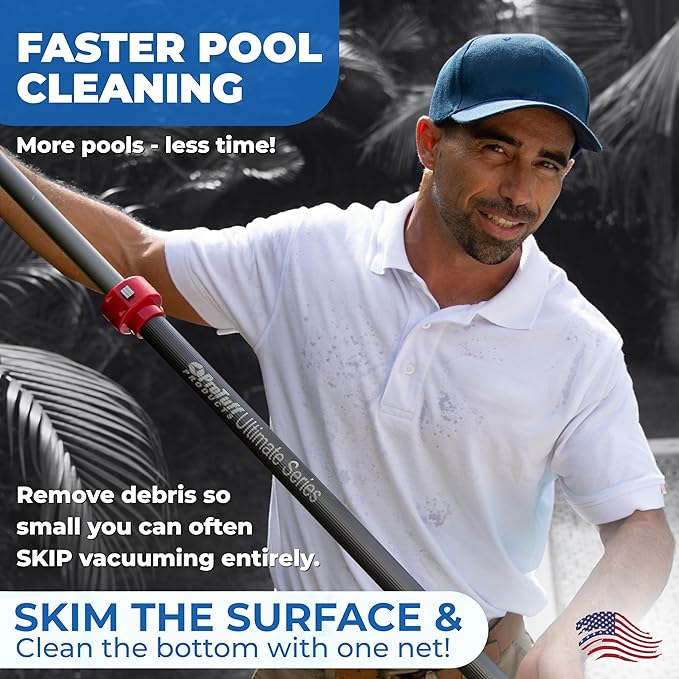 ProTuff 17” Silt Net Pool Skimmers for PROS – 6 Pack – “490 Promise” Unlimited, Unconditional Replacement -- Ultra-Durable Ultra-Fine Net for Silt – Heavy-Duty Aluminum Frame & EZ-Clip Pole Attachment