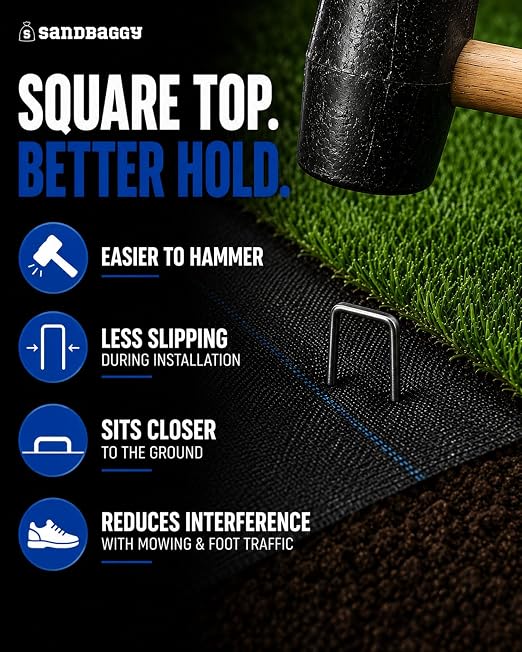 Sandbaggy 200-Pack 6 inch Landscape Staples - Great for Securing Landscape Fabric, Ground Cover or Drip Irrigation Tubing - Trusted by Farmers & Contractors Across USA