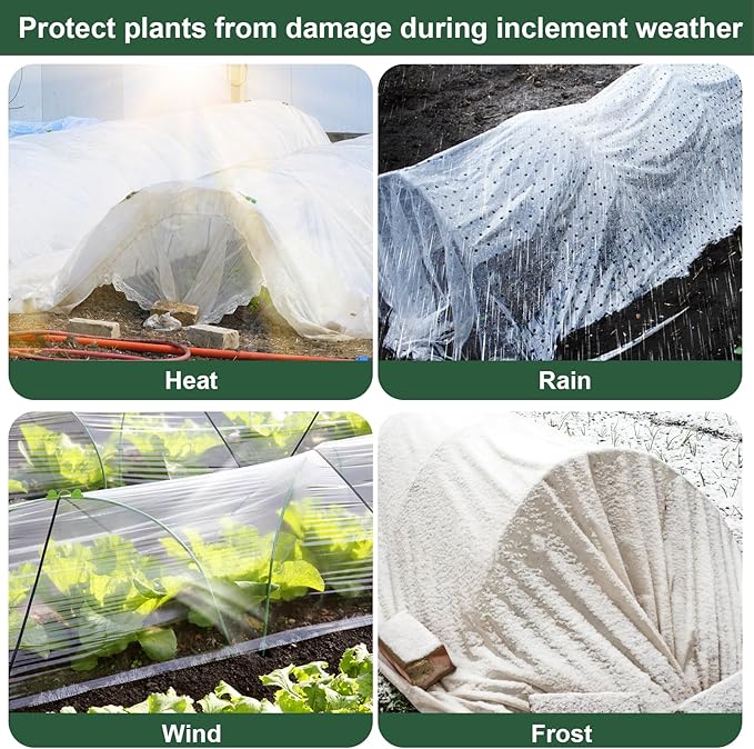 36Pcs Garden Hoops for Raised Beds,6 Sets of 8FT Long Greenhouse Hoops Grow Tunnel, Fiberglass Support Hoops Frame for Fabric Netting,DIY Plant Support Garden Stakes for Row Cover