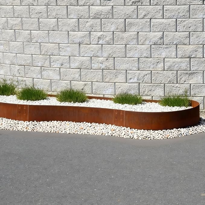 Corten Steel Edging Corten Steel Landscaping Edging 12" H x 40" L Metal Garden Edging Landscape Edging Metal Border Edge Rusted for Yard Lawn Outdoor Flower Plant 6 pcs by GZGNEEVL