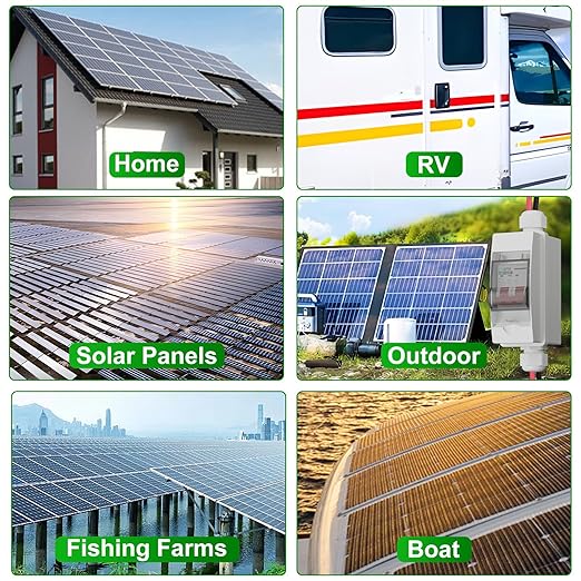 63 Amp Solar Disconnect Switch DC500V Circuit Breaker AC 120V/240V Disconnect Box Outdoor IP65 Waterproof