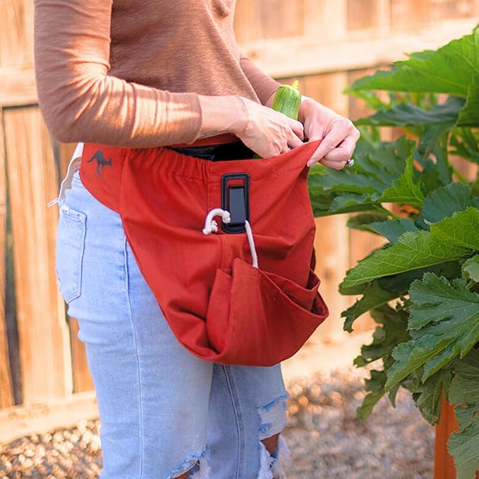 Roo Gardening Apron with Pockets for Women & Men - Canvas Garden Apron with Harvesting Pouch, Water-Resistant, Washable