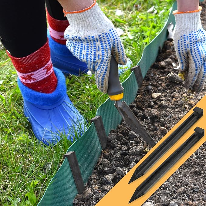 100 Pcs Garden Landscape Stakes, 10 Inch Garden Landscape Anchoring Stakes for Yard Terrace, Edging Coil, Grass, Board, Liner
