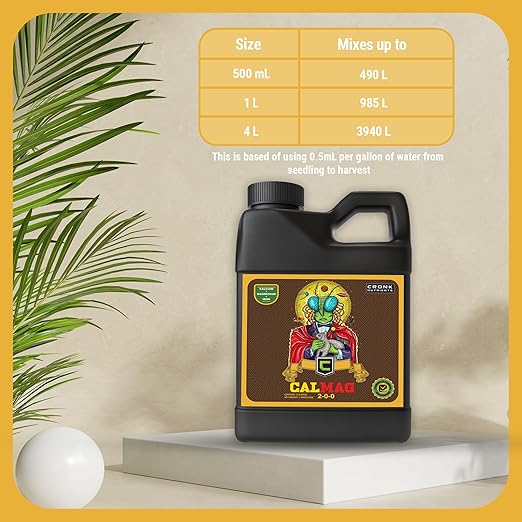 Cronk Nutrients CalMag 2-0-0 - Calcium, Magnesium and Iron Plant Fertilizer – Compatible with Soil, Soilless and Hydroponic Garden – Correct Common Deficiencies for Indoor & Outdoor Plants, 1L