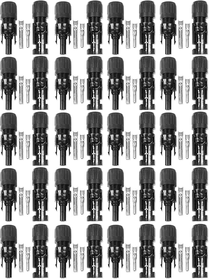 Staubli MC4 Male & Female Solar Panel Connectors (20 Pairs) – for PV Cable, Made in USA