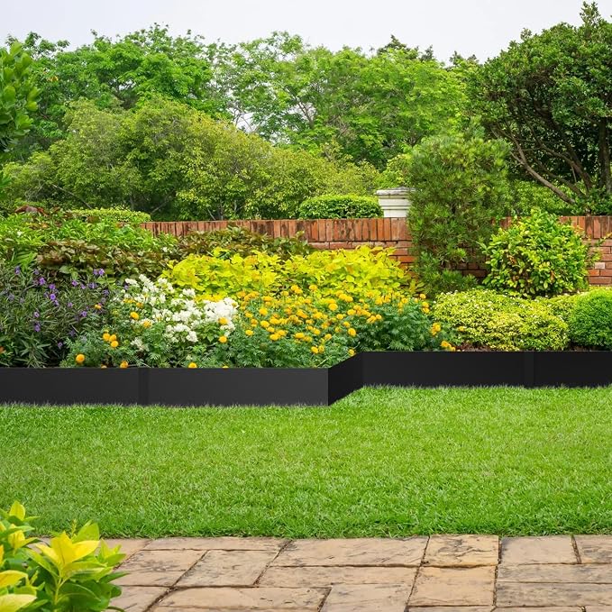 40" L X 6" H Metal Landscape Edging, 10 Pack Heavy Duty Galvanized Steel Garden Edging, Hammer-in Metal Edging for Landscaping for Lawn, Pathway, Yard