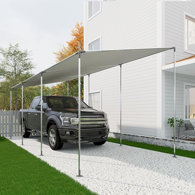8 Leg Carport Kits，Slant Roof Canopy Fitting Kit with 1-3/8" ID, Galvanized Steel Carport Connectors, shed Frame kit DIY Project