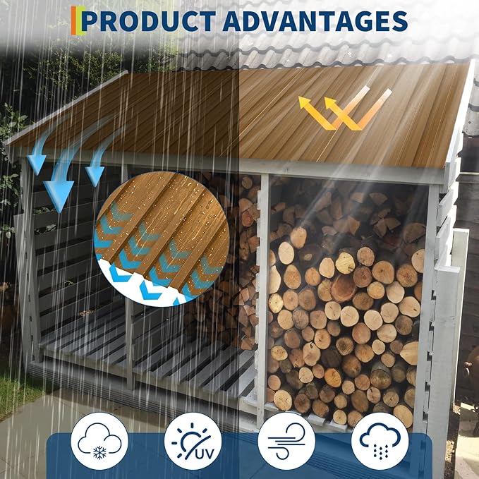 GarveeLife 20Pcs Metal Roofing Panels for Carport, Heavy Duty Metal Carport Kits, Galvanized Steel Corrugated Panels, for Patio Outdoor Garden, 42.52 in x 16.8 in