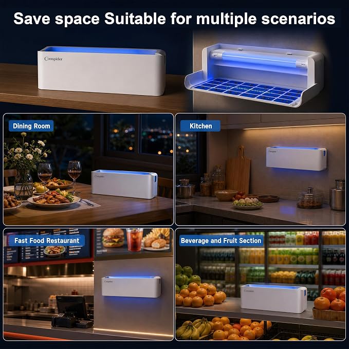 4pack Fly Catcher Indoor,Fruit Fly Traps Indoor for Home,Wall Sconce Fly UV Light Trap for Capturing Flies,Moths, Gnats with 20 Sticky Glue Boards, Bug Catcher Indoor, Light Flying Insect Trap -White