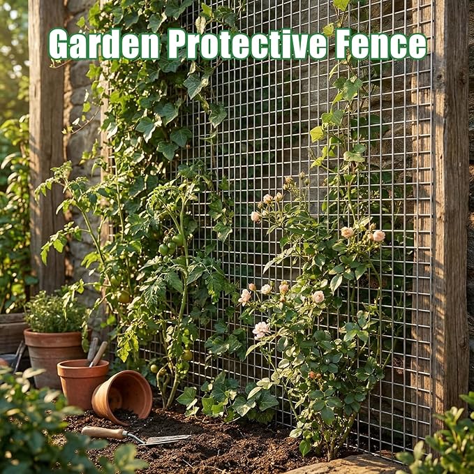 Land guard Hardware Cloth, 1 inch 48inch×100ft Chicken Wire Fence, Galvanized Welded Cage Wire Mesh Roll Supports Poultry Netting Cage Fence