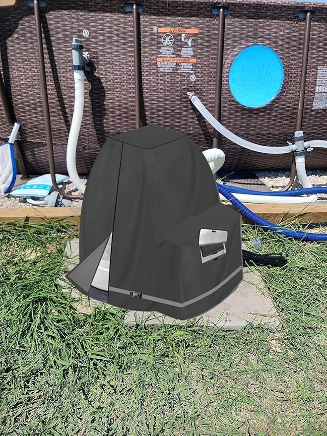 XCZ Sand Filter Pump Cover for 12-16INTEX Crystal Clear Sand Filter Pumps, Waterproof and UV Resistant, Above-Ground Pool Pump Cover Also Available with its Model ，black only Cove