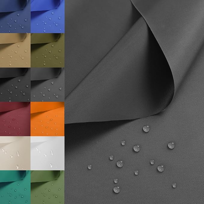 Nylon Fabric, 58" W 420D Waterproof Fabric 5 Yard Ripstop Nylon Material Outdoor Upholstery Twill Sewing Material for Patio Chair, Lining, Cushion, Purse, Tote Bag, Tent, Tarp Cover, DIY Project Grey