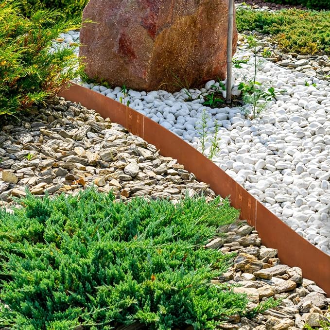 Corten Steel Edging Corten Steel Landscaping Edging 12" H x 40" L Metal Garden Edging Landscape Edging Metal Border Edge Rusted for Yard Lawn Outdoor Flower Plant 6 pcs by GZGNEEVL
