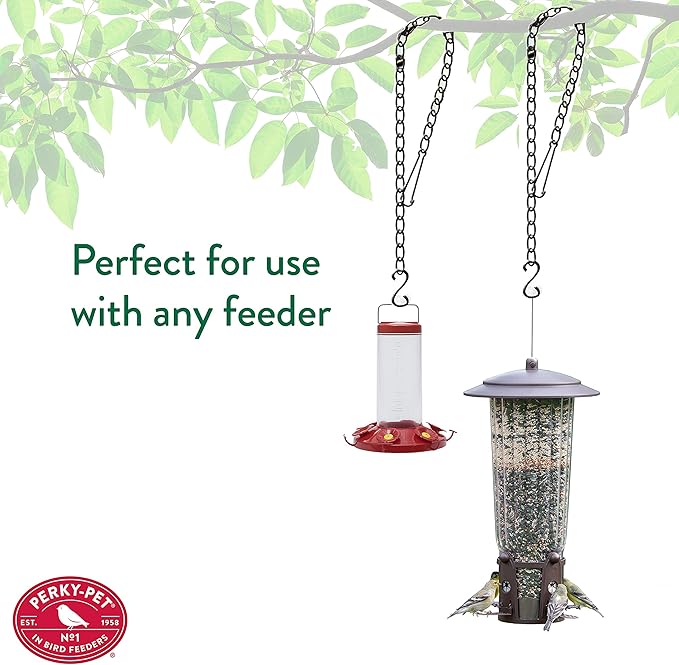 Perky-Pet 33 in Hanging Chain for Bird Feeders - Easily Hang Bird Feeders from Tree Branches, 65T - 33" long & holds up to 16 lb - Rust Resistant Chain