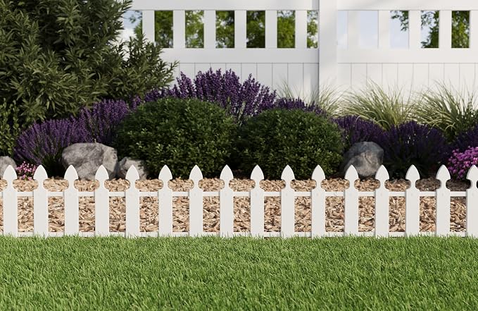 EasyFlex 24.9' Picket Border Fence Kit, White