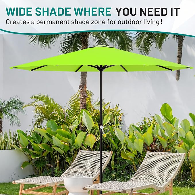 AreShark 12 FT Patio Umbrella for Outdoor, Outdoor Table Umbrella with Push Button Tilt and Crank, Outdoor Patio Umbrellas with 8 Sturdy Ribs, Patio Umbrellas for Market, Garden, Pool (Apple Green)