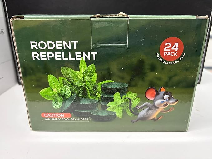 Squirrel Repellent, Peppermint Oil, 24 Pack, Green | For Outdoor, Garden & Indoor Use, Rodent, Mice, Squirrel, Rat Repeller, For Car Engines, 2026 New
