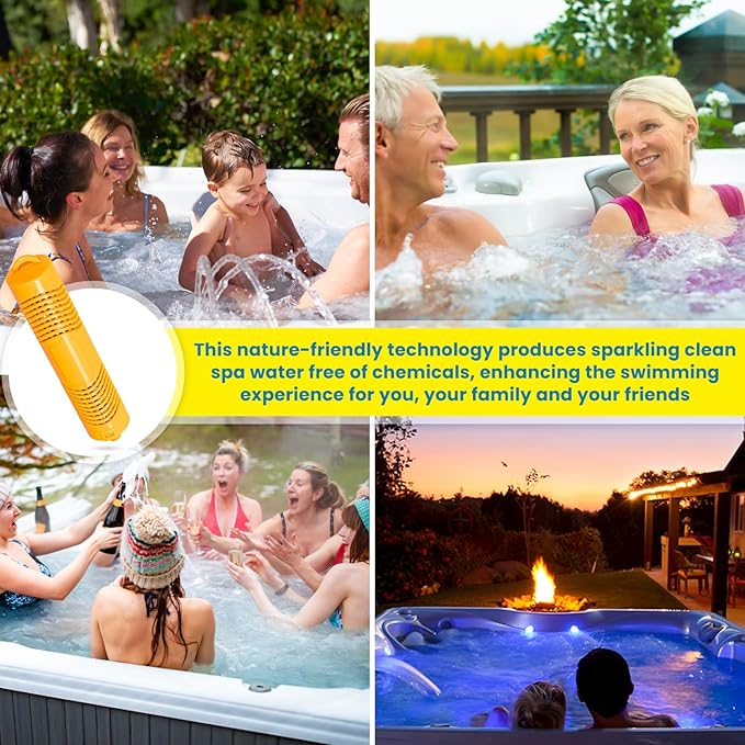 Replacement for Nature2 W20750 Spa Mineral Sticks Hot Tub in-Filter Cartridge Last for 4 Months Universal for Hot Tub Spa Swimming Pool All Spas Flow Rates Up to 1000 Gallons (Yellow 1-Pack)