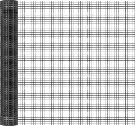 Black Hardware Cloth 1/2in Mesh 36in x 100ft, Chicken Wire Fencing PVC Coated 19 Gauge, Welded Chicken Wire for Rodent Proofing, Tree Guard, Garden Fence, Poultry Netting