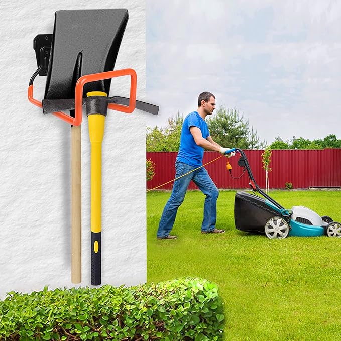 PeoMev Garden Hose Holder Wall Mount Heavy Duty Garden Hose Hanger Free Standing Metal Hose Rack for Outside Yard and Garage