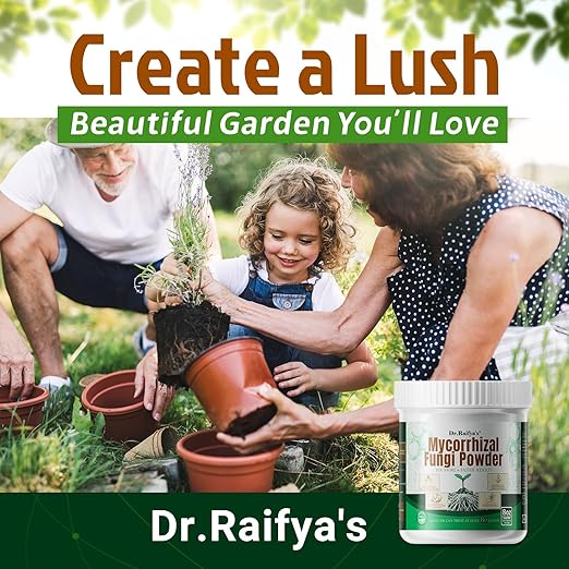 Dr. Raifya's Mycorrhizal Fungi Inoculant, 10X Concentrated, Up to 150 Plants–Organic Root Stimulator to Strengthen Roots, Enhance Growth & Increase Yield, Safe for Vegetables, Flowers & Fruits, 8oz
