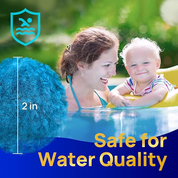 AQUASTRONG Pool Filter Balls for Sand Filter Pump, 1.5 lbs Reusable Sand Filter Balls (Replaces 50 lbs Pool Filter Sand), Efficient Blue Filter Balls for Swimming Pools, Filter Pumps, Aquariums