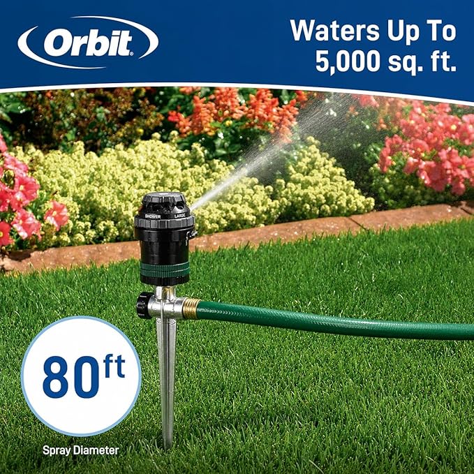3-Pack Orbit H2O-6 Gear Drive Sprinkler - Versatile Gear Drive for Efficient Lawn Watering