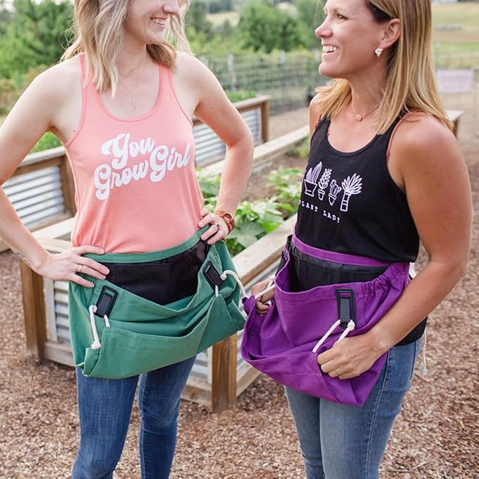 Roo Gardening Apron with Pockets for Women & Men - Canvas Garden Apron with Harvesting Pouch, Water-Resistant, Washable