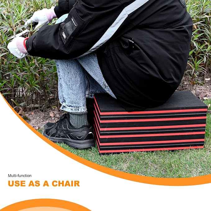 FOSHIO Foldable EVA Mat with Carrying Handles - Thick Kneeling Mat for Mechanics, Garage, Picnicking, Gardening, Camping, Home Gym