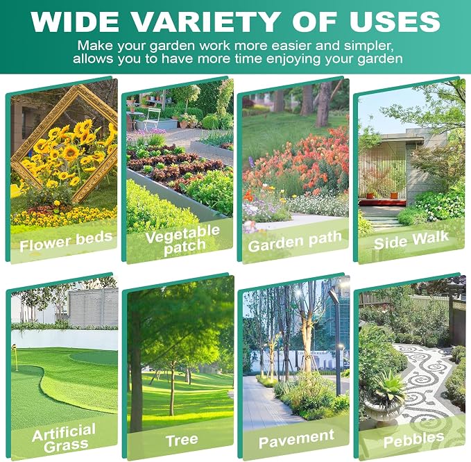 1.4FT x 100FT Weed Barrier Fabric 3.2OZ Heavy Duty, Narrow Permeable Weed Control Cloth for Garden Beds, Path, Flower Edging