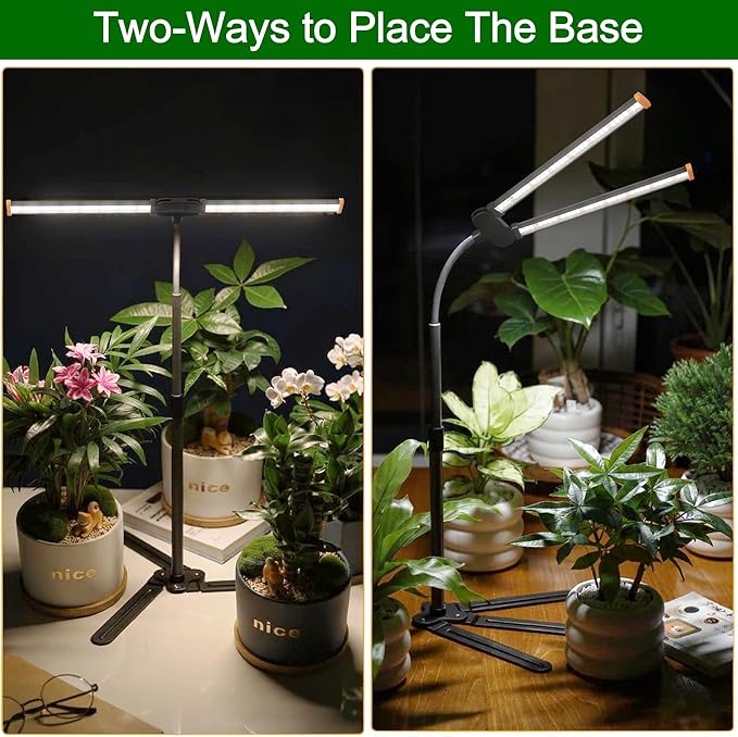 Grow Lights for Plants Growing,6000K White Full Spectrum Plant Lamp with Red Blue LED for Pot Succulents Seeds, Light Strip Foldable & Height Extendable 9-25'', Auto Timer 4 8 12Hrs