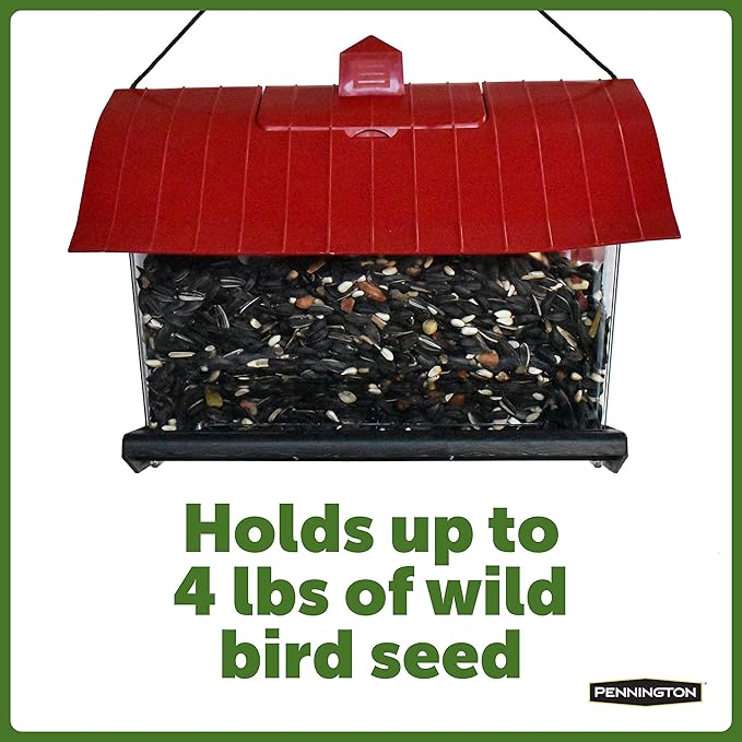 Pennington Country Barn Hopper Bird Feeder, 4.5-Pound Capacity Bird Feeders